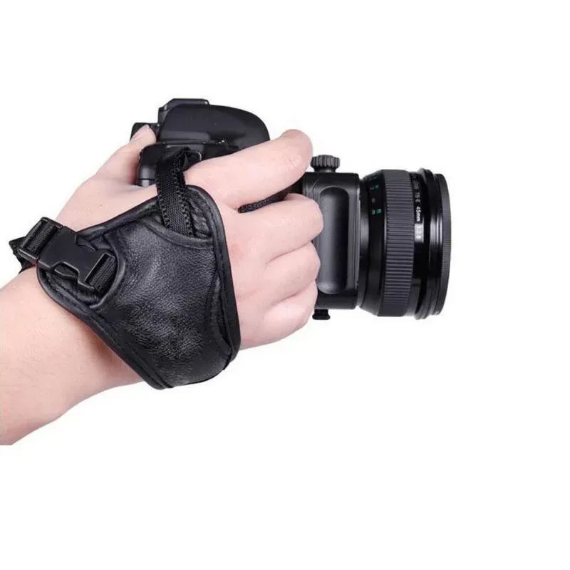 Professional Soft PU Leather Hand Grip Holder Wrist Strap with a screw hole for Canon/Nikon SLR Camera