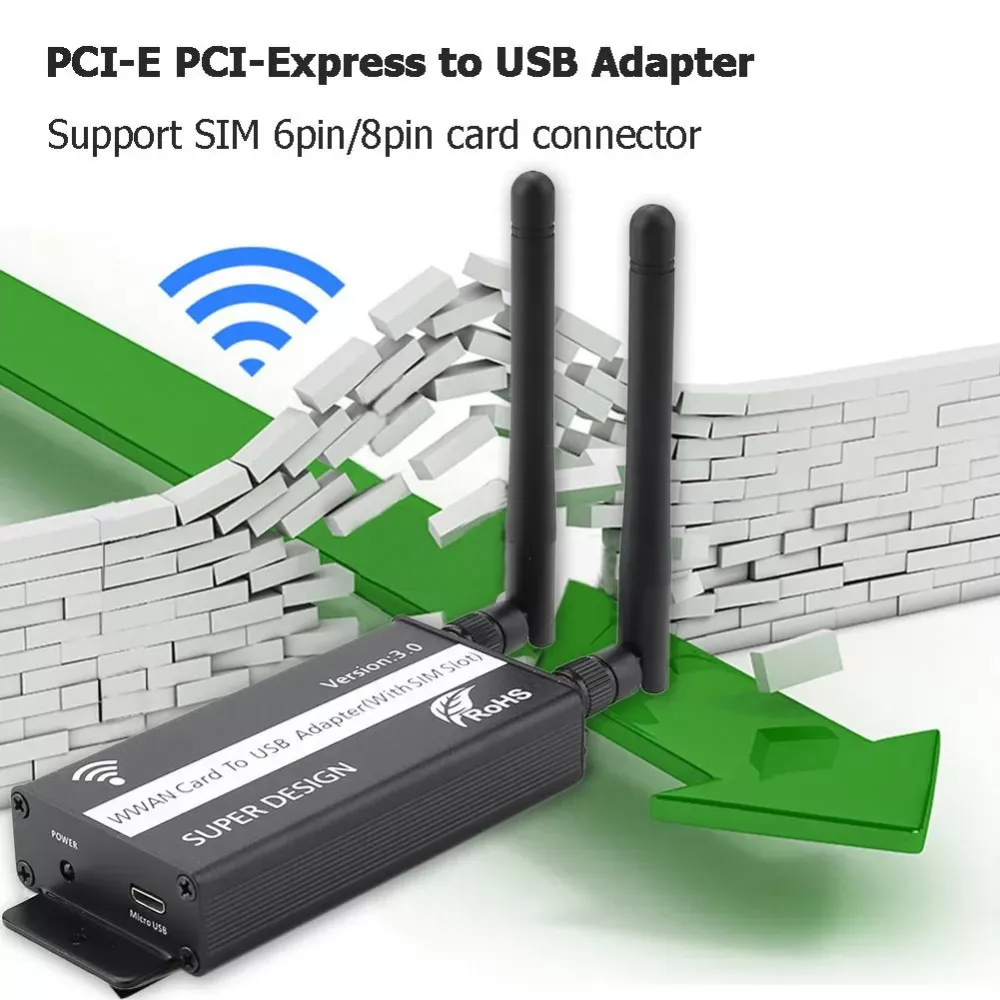 PCI-E PCI-Express to USB Adapter with SIM Card Slot for WWAN/LTE Module