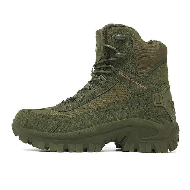 Men's Winter Warm Combat Boots Waterproof Non-Slip Hiking Boots Work Boots (Insulated Version)