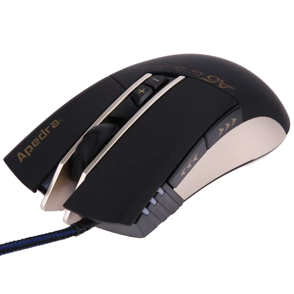 Ergonomic design 3200dpi 6-key programmable professional game mouse, led 4-color breathing lamp, suitable for laptop and pc