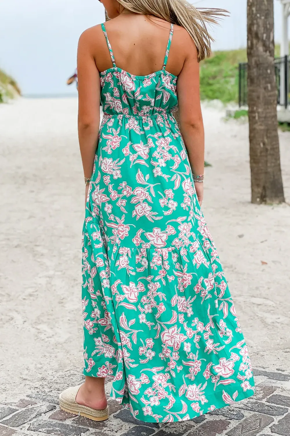 Mint Green Floral Maxi Dress