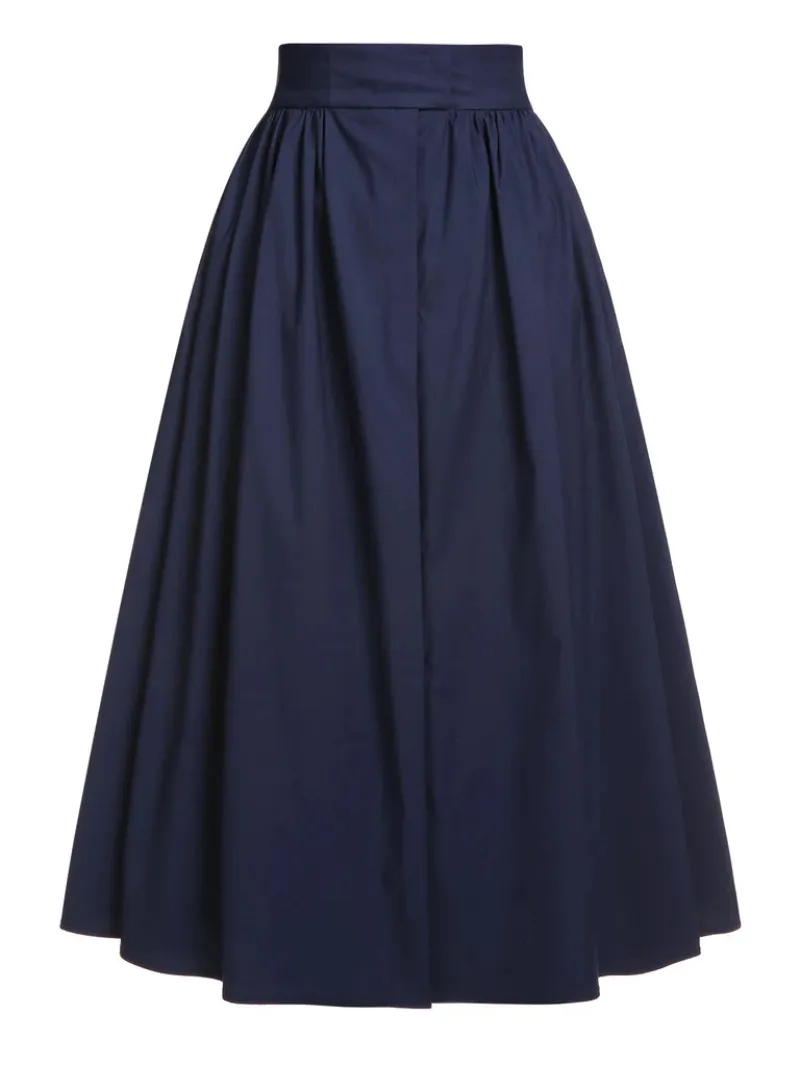 DARK BLUE GRAY 1960S SOLID UMBRELLA SKIRT