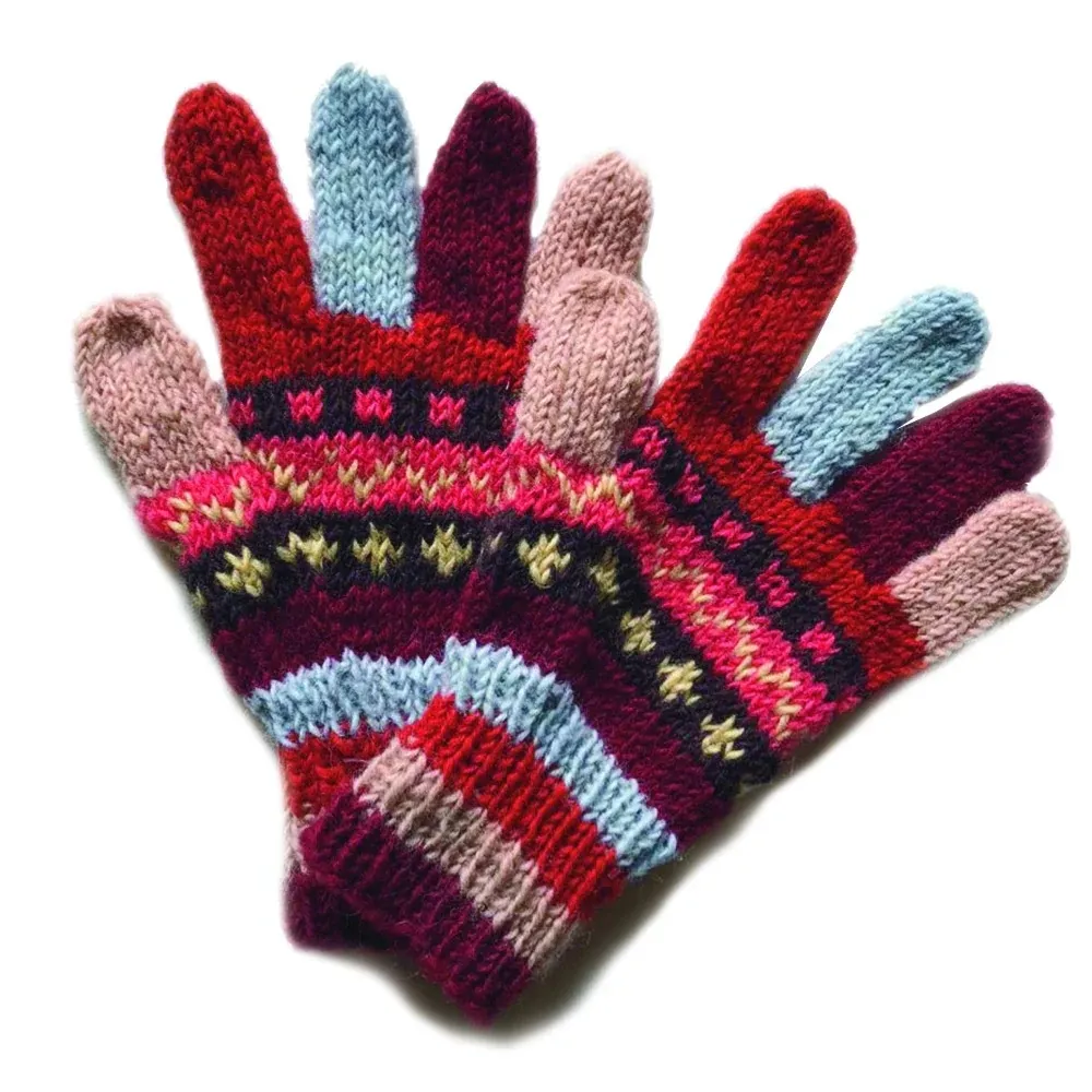 nordic knit wool gloves