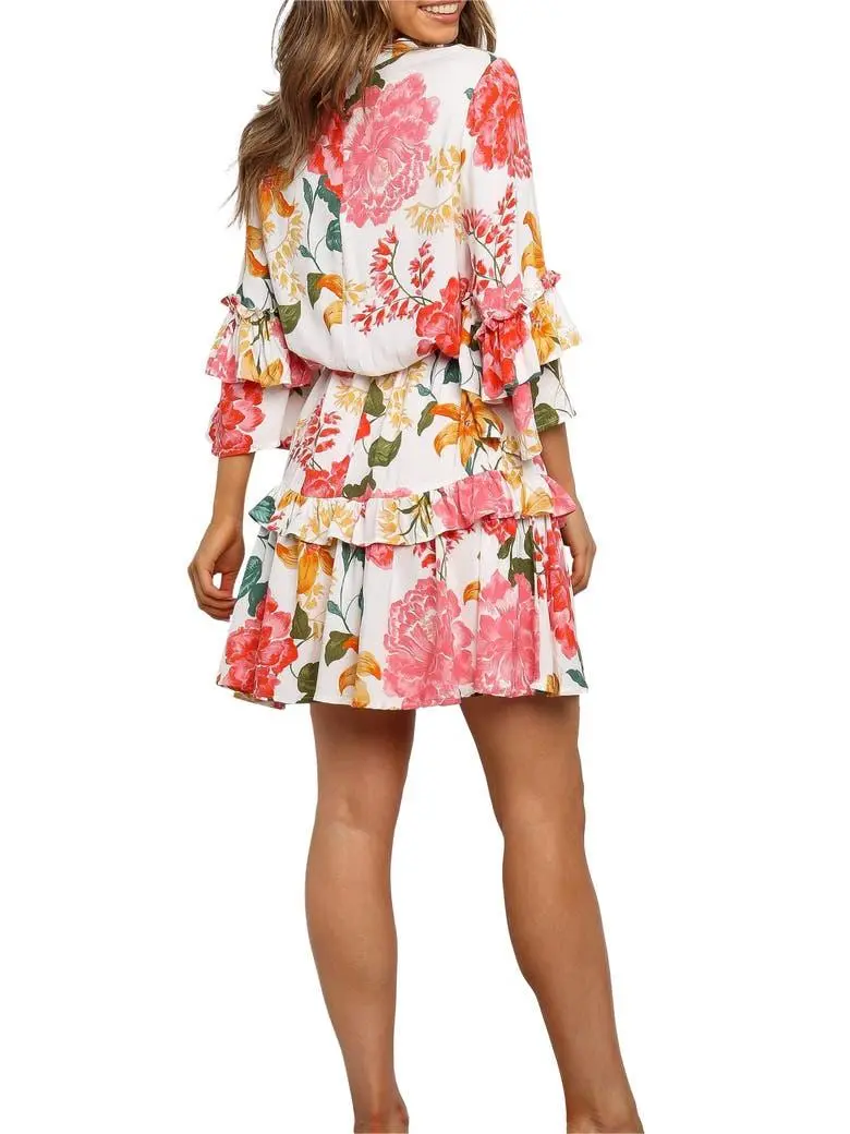 Women's Long Sleeve Floral Pattern Dress