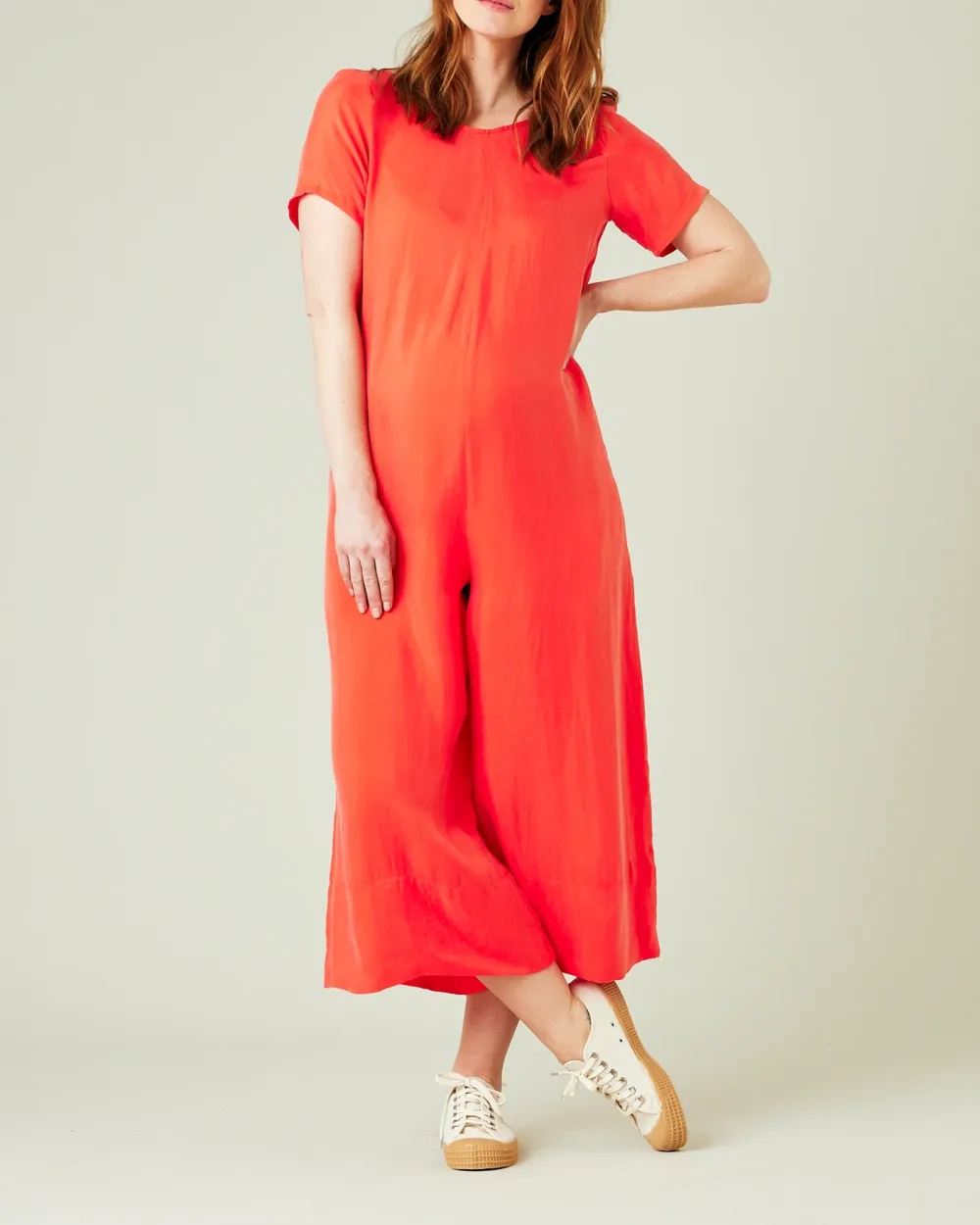 CELINE CORAL CUPRO JUMPSUIT