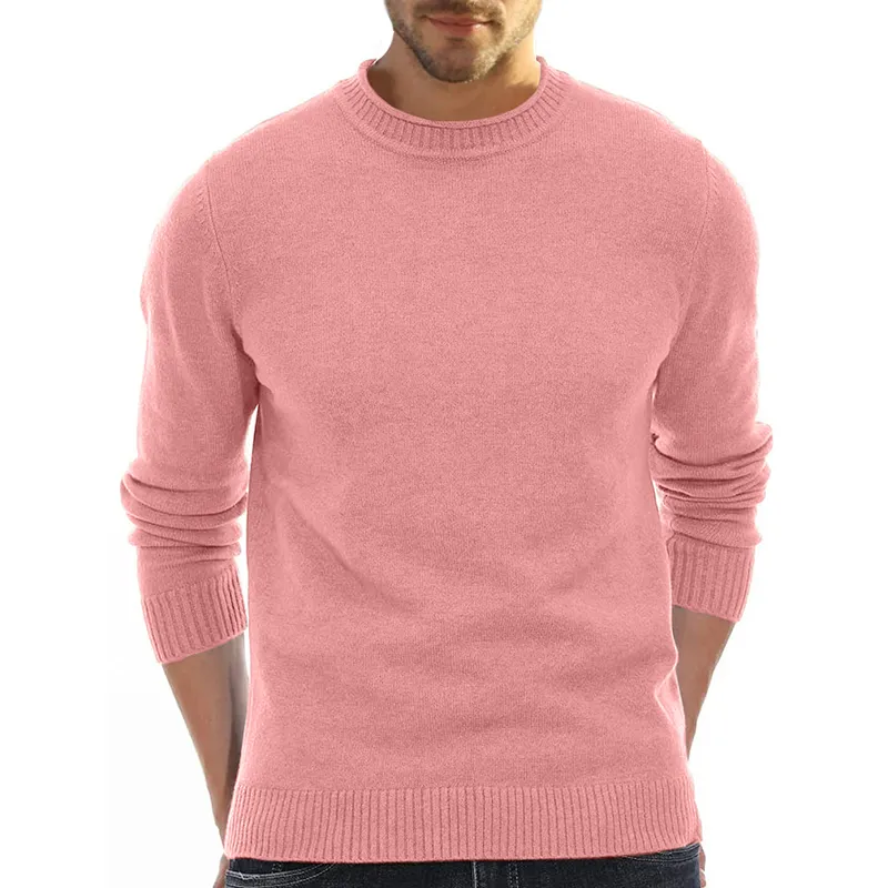 Men's Long Sleeve Crew Neck Sweater Soft Casual Sweater Men's Classic Sweater