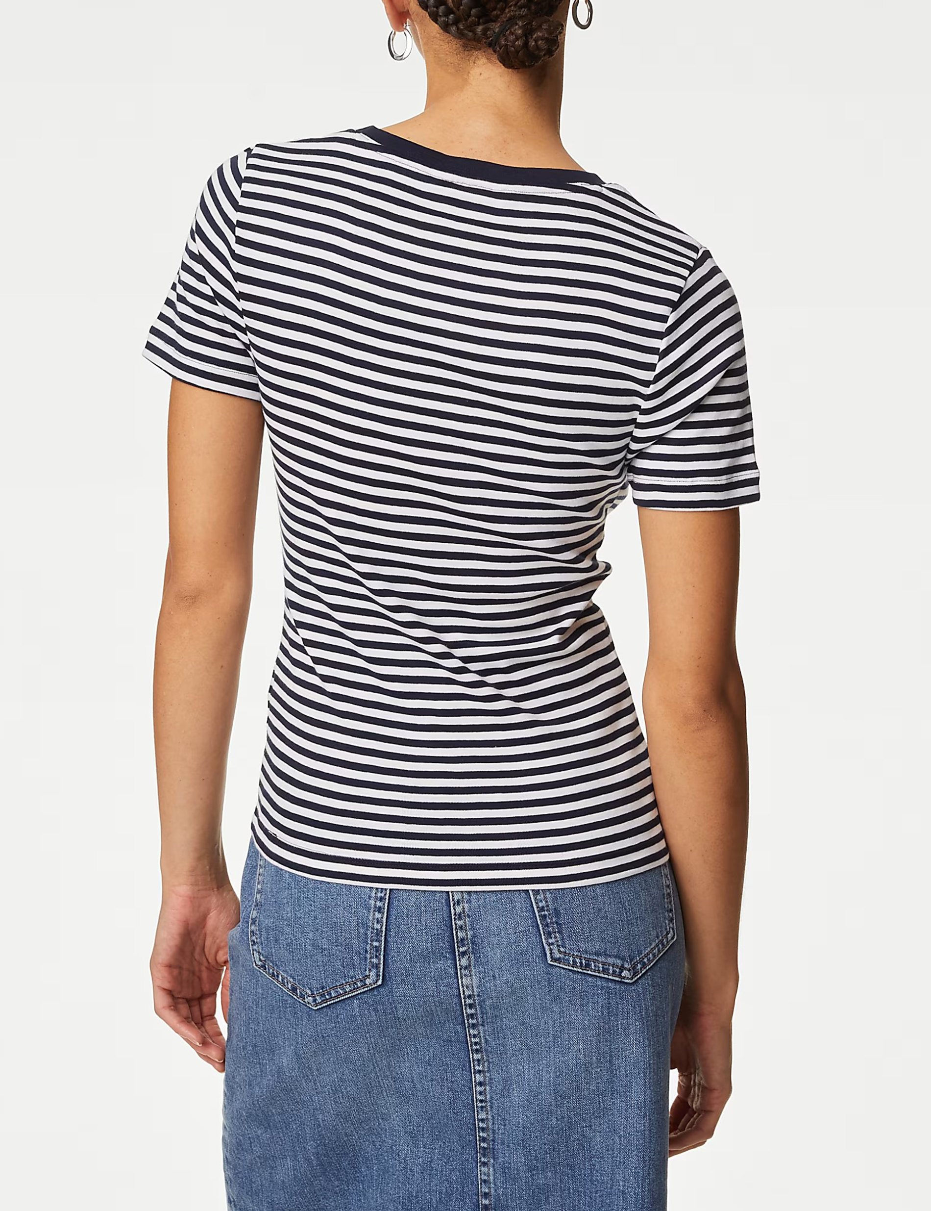 Pure Cotton Striped Slim Fit T-Shirt