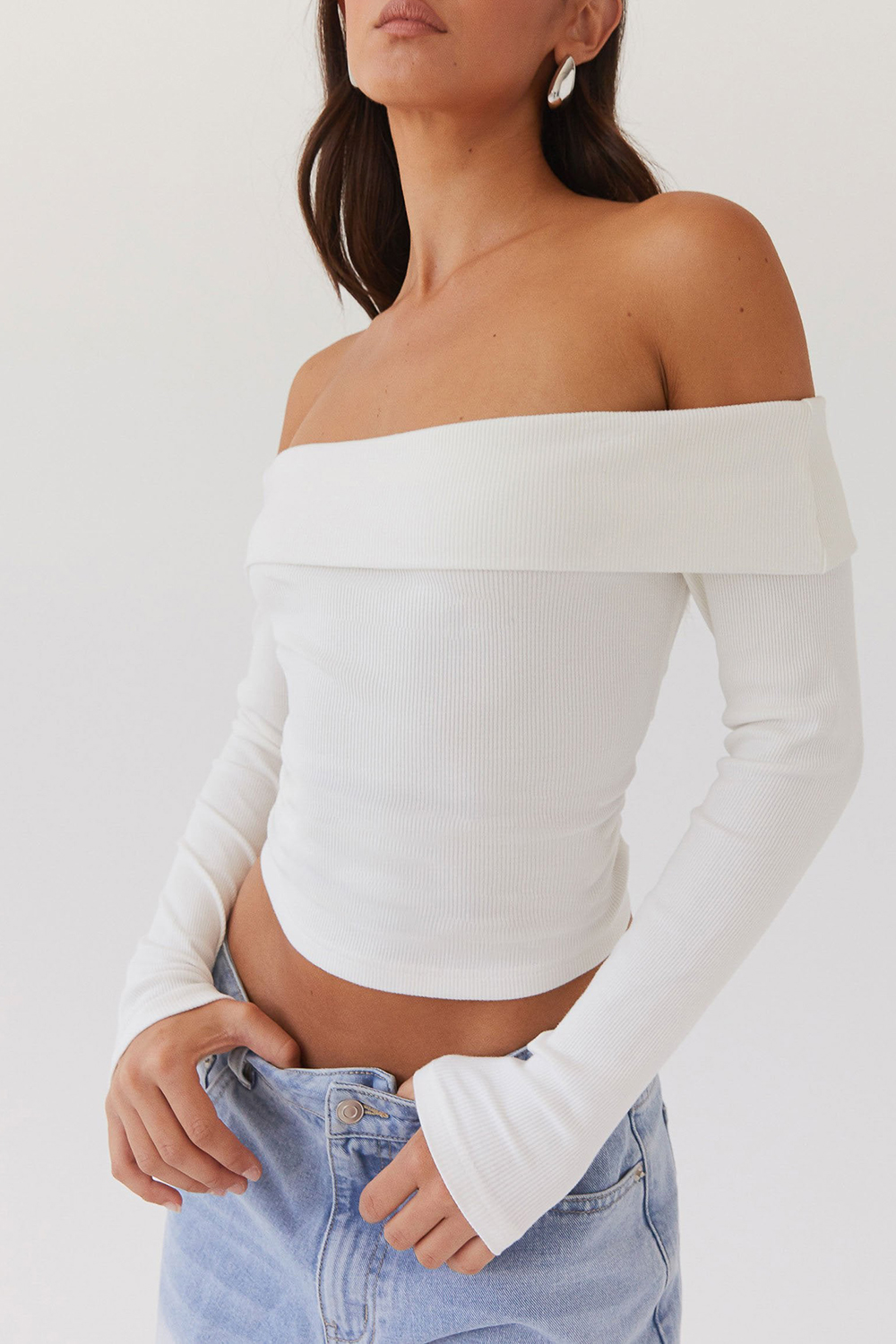 Long sleeved ribbed top