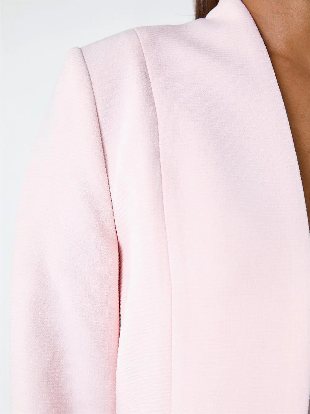 Pink Textured High Neck Jacket