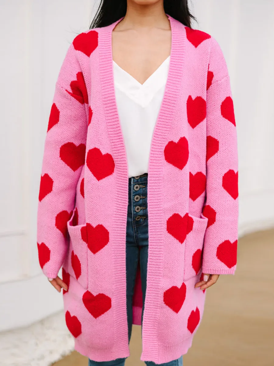 Pink Heart Cardigan