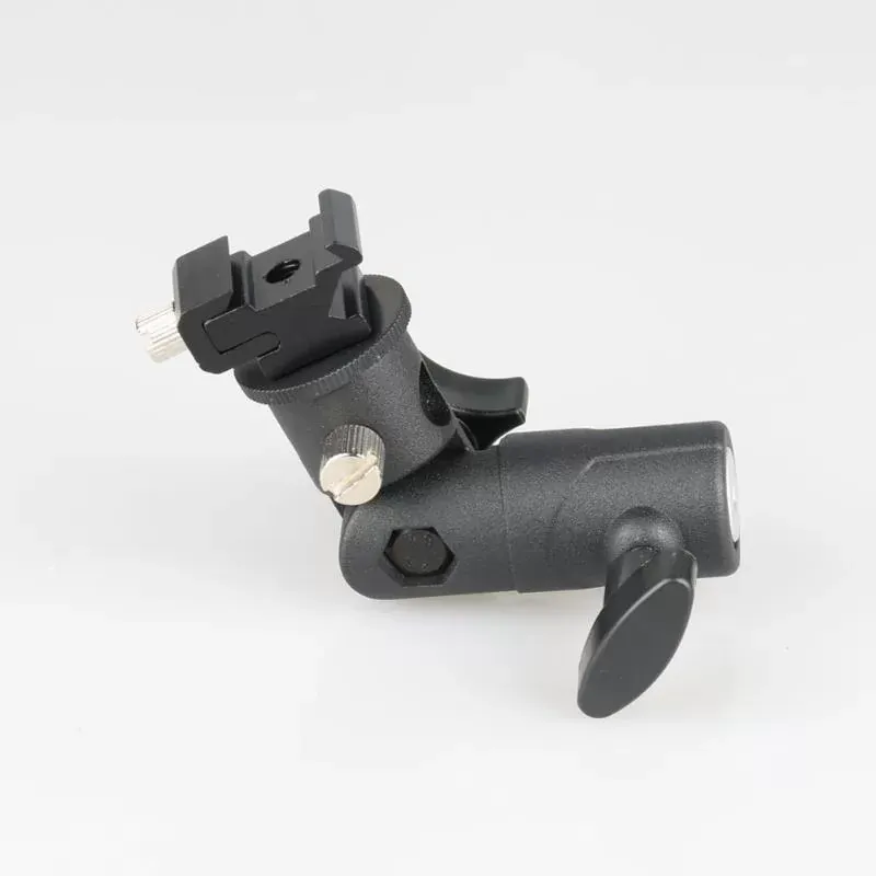 E Type Universal Metal Flash Hot Shoe Speedlite Umbrella Holder Light Stand Detachable Rotating Lamp Bracket E-Bracket