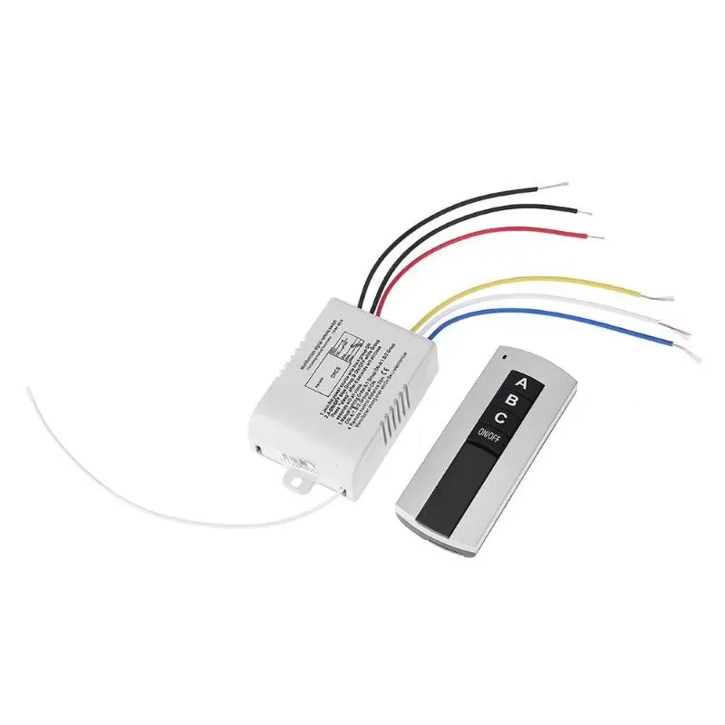 220V 3 Channel Wireless Digital Remote Control Switch for Lamp Light