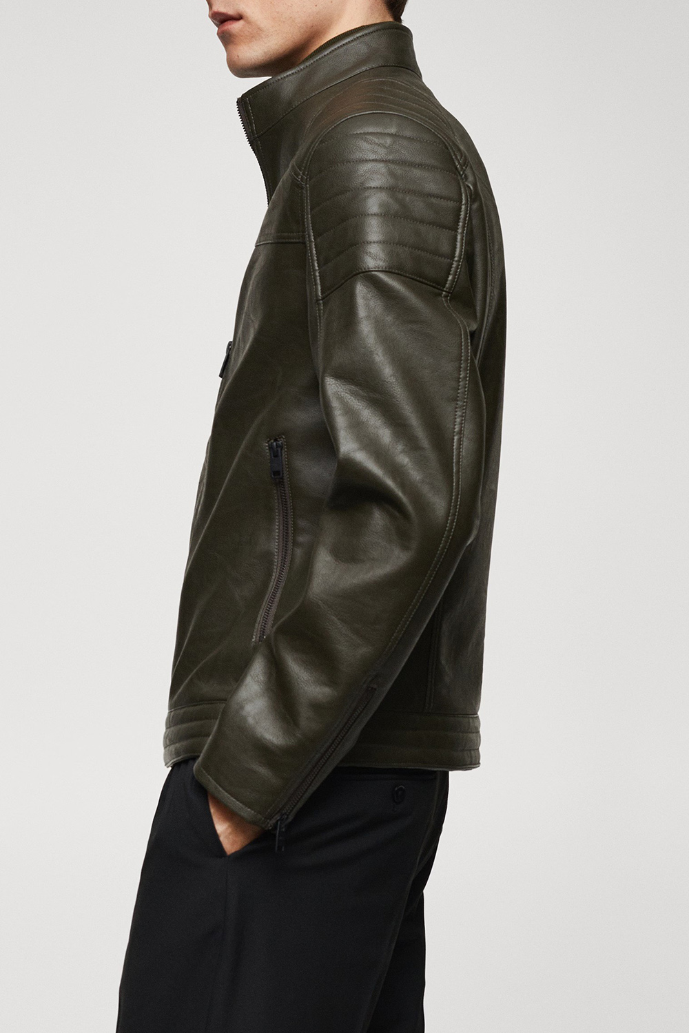 Nappa leather-effect jacket