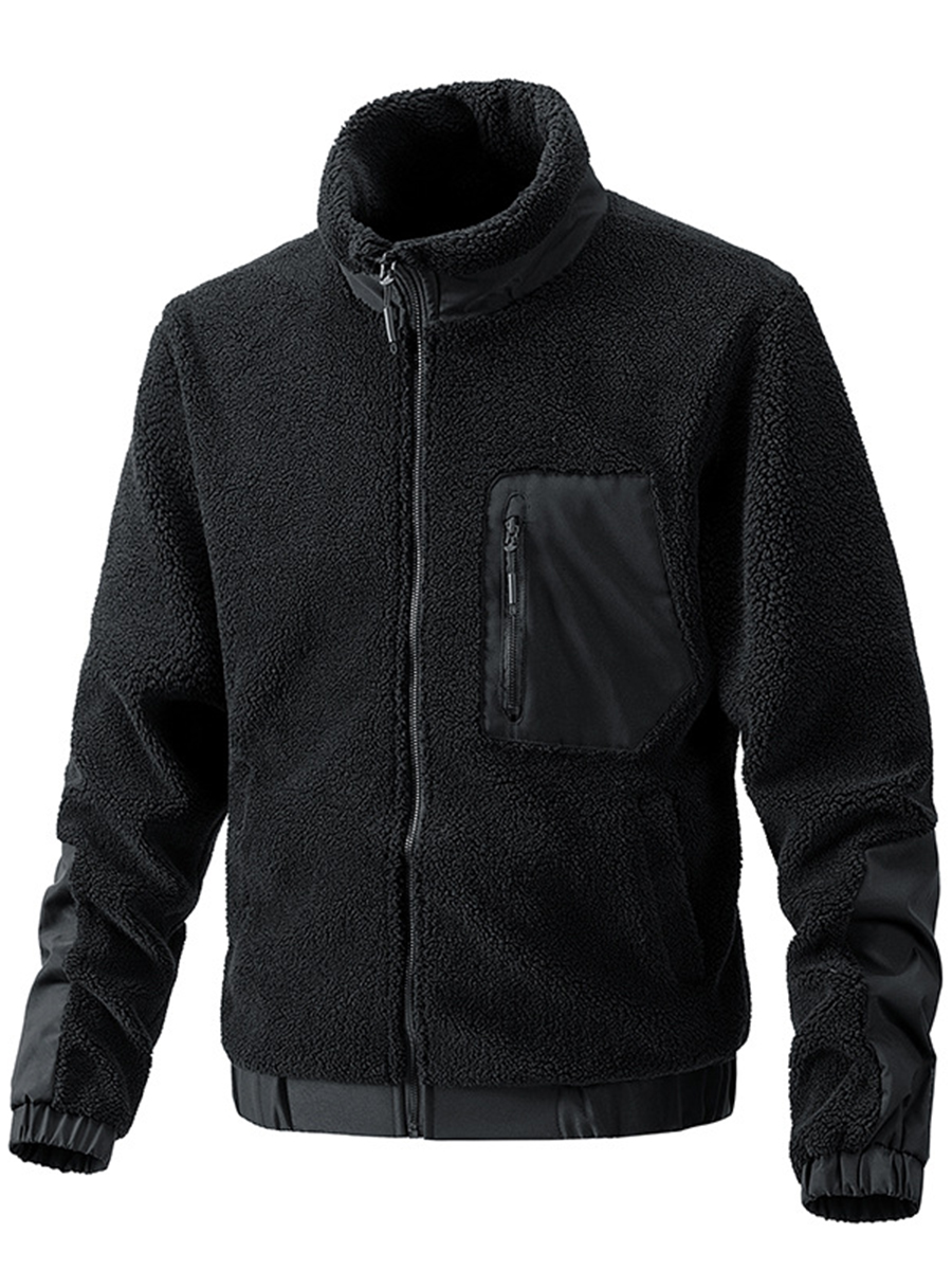 Men's polar fleece stand collar jacket