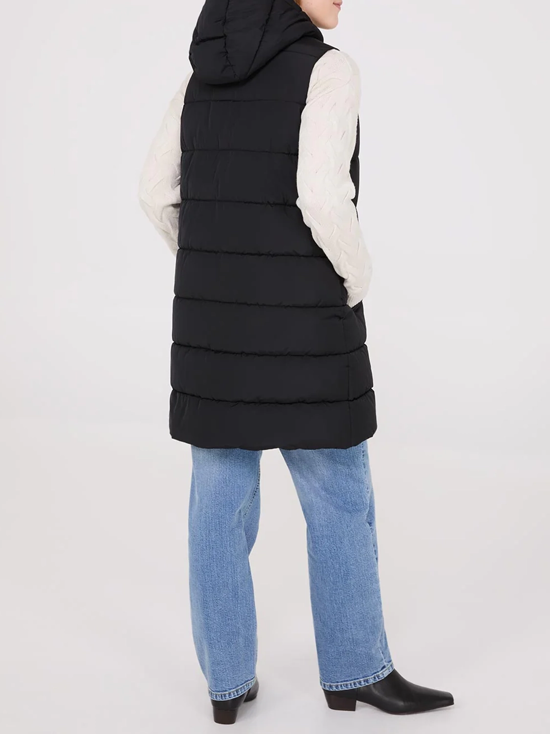 Long Hooded Puffer Vest