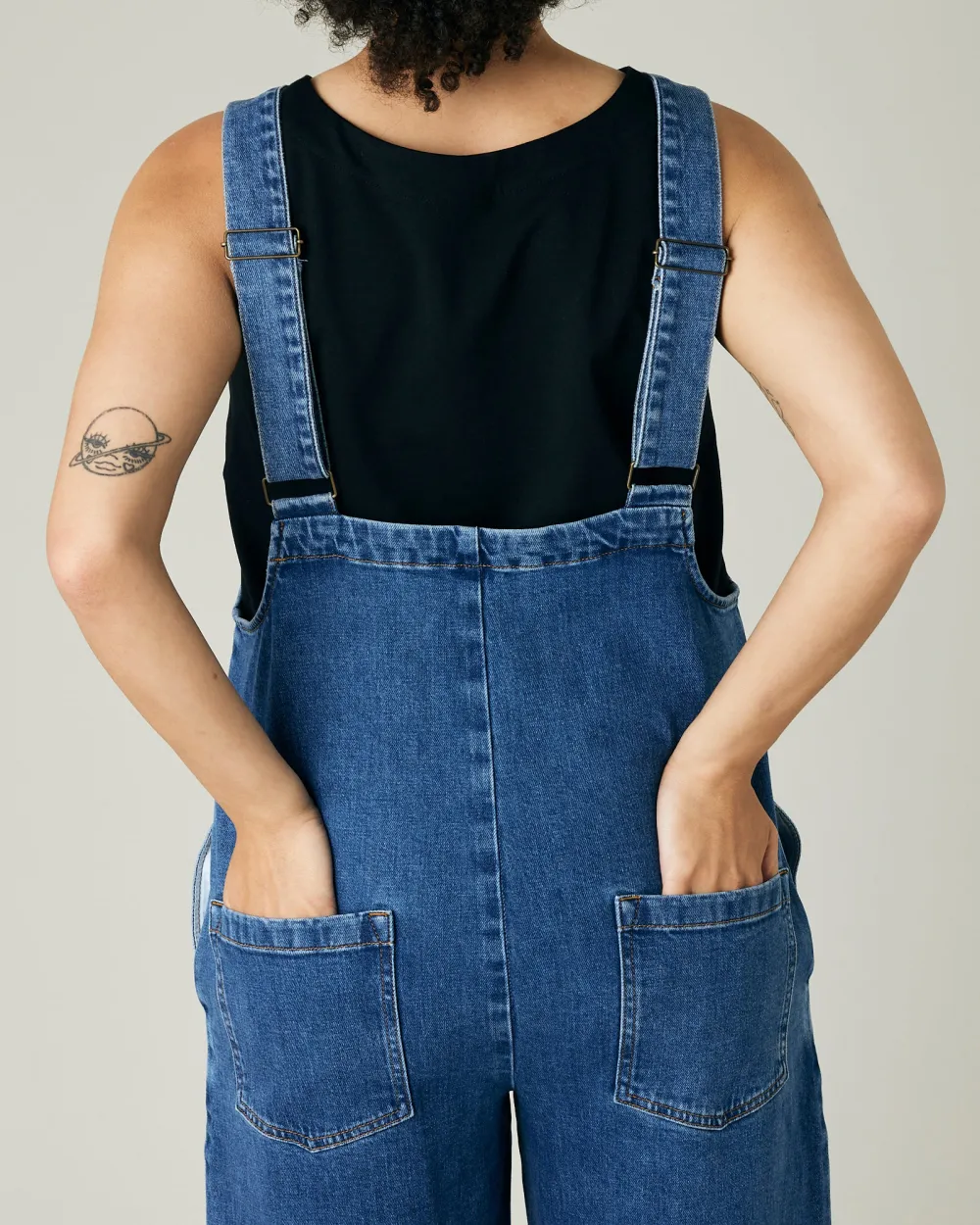 OTTIE MID BLUE DENIM JUMPSUIT