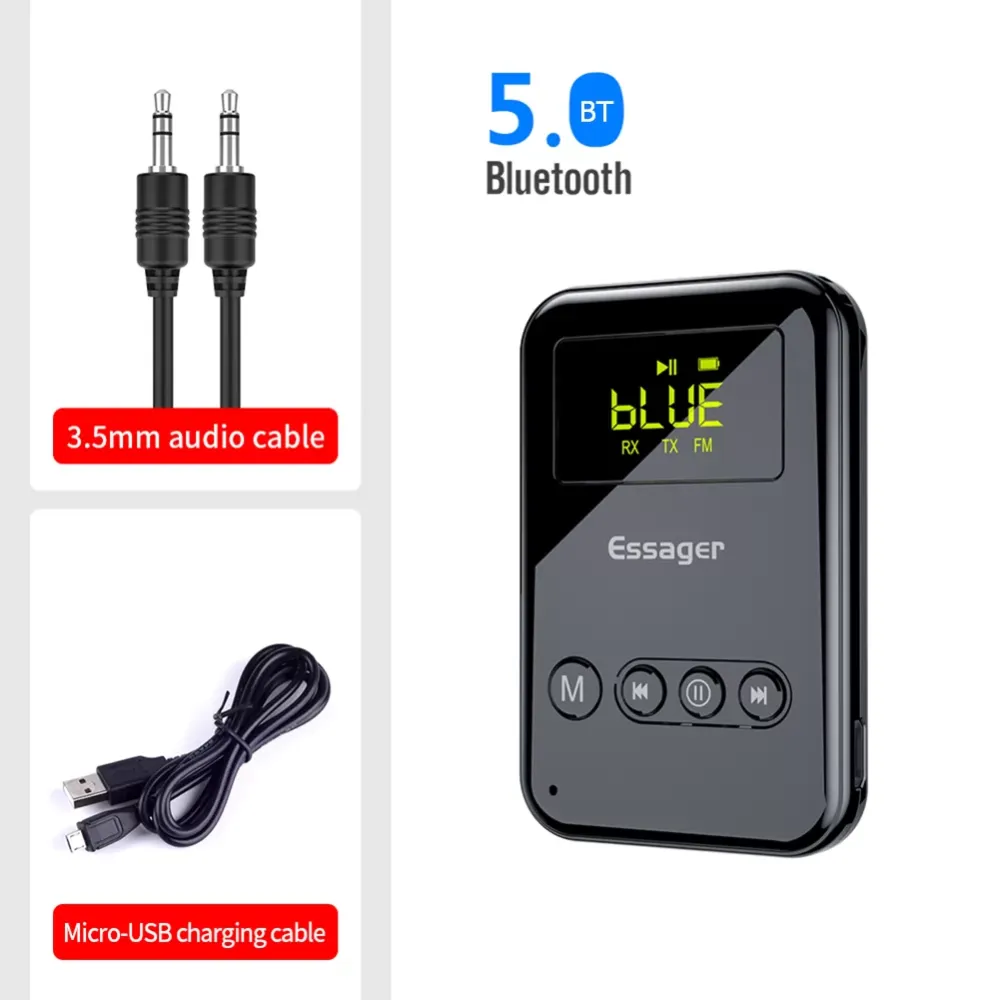 K6 Bluooth 5.0 Adapter Wireless High definition LED digital display Audio Receiver Transmitter