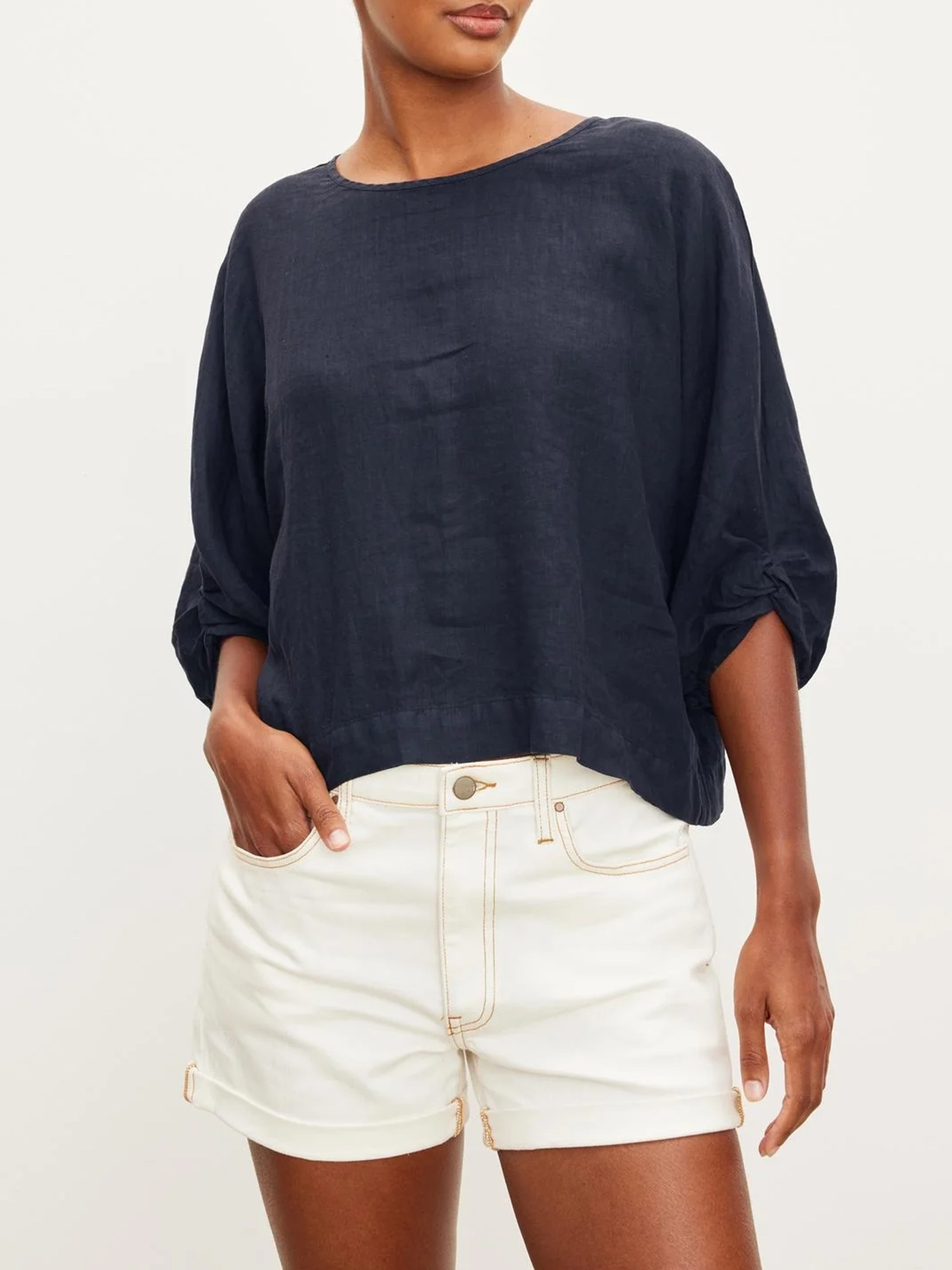 Cass Linen Crew Neck Top