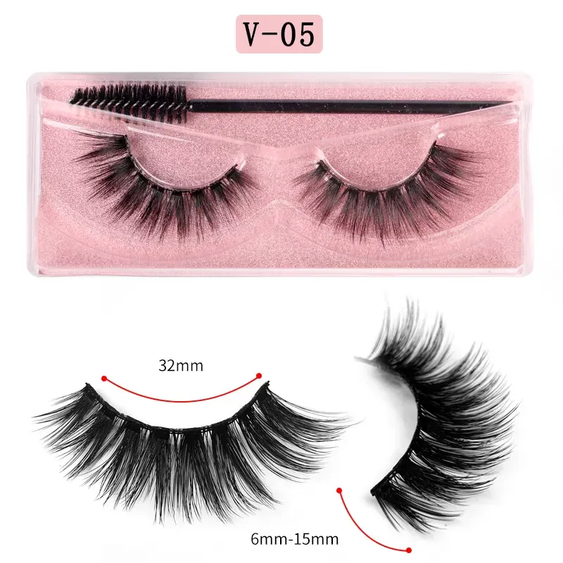 1 Pair with Brush 3D Mink Eyelashes Eyelash 3D Eye makeup Mink False lashes Soft Natural Thick Fake Eyelashes Lashes Extension Beauty Tools