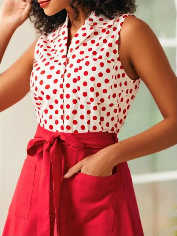 Polka Dots Printed Casual Tops