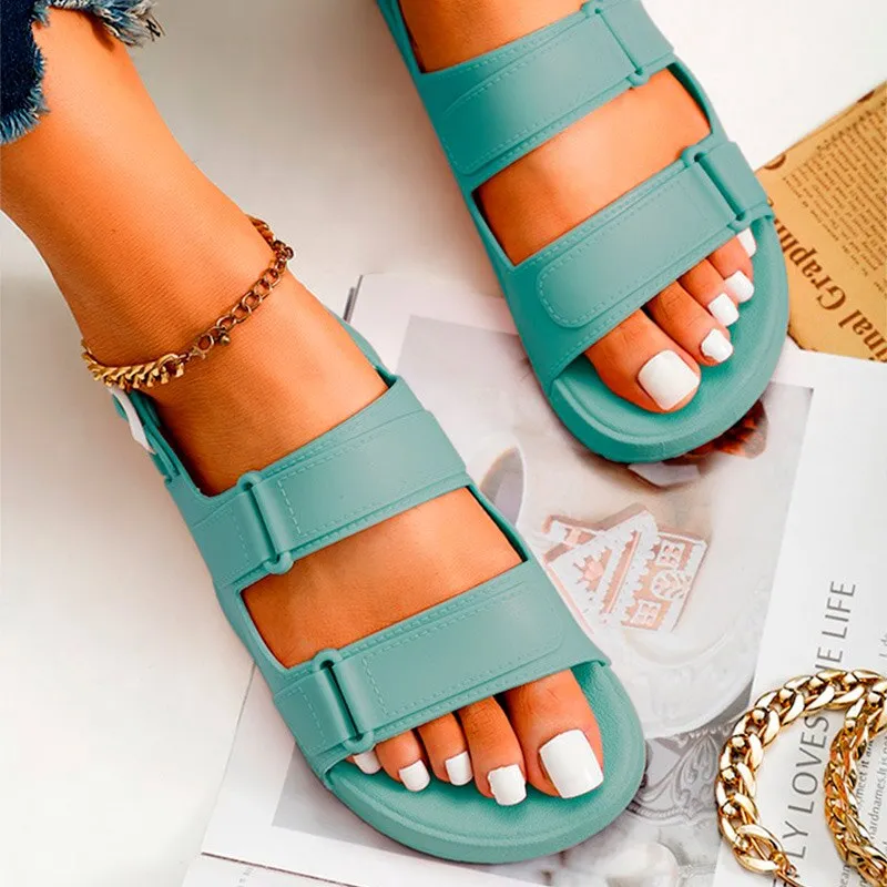 Women Gladiator Sandals Buckle Soft Jelly Shoes