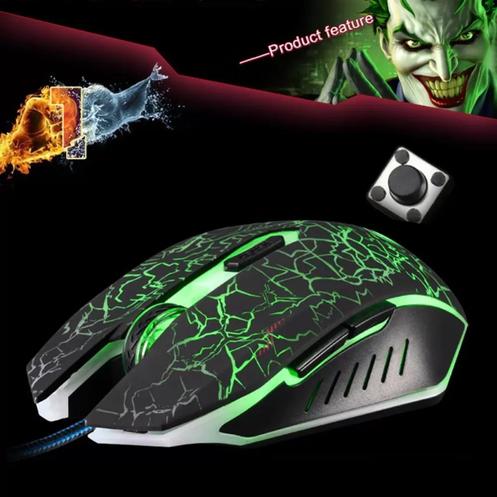 2400dpi ergonomic design, USB cable game mouse, photoelectricity and RGB color light,for laptop and desktop computer