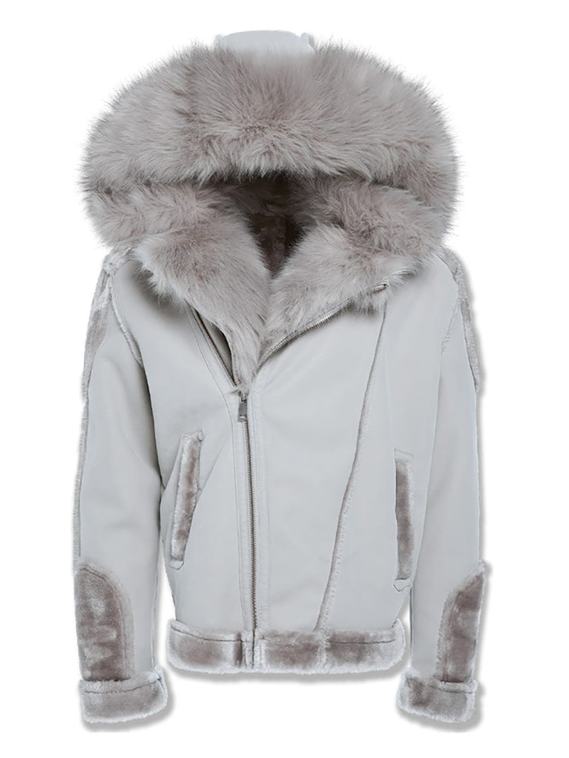 Men's Arctic Wolf Shearling Moto Jacket