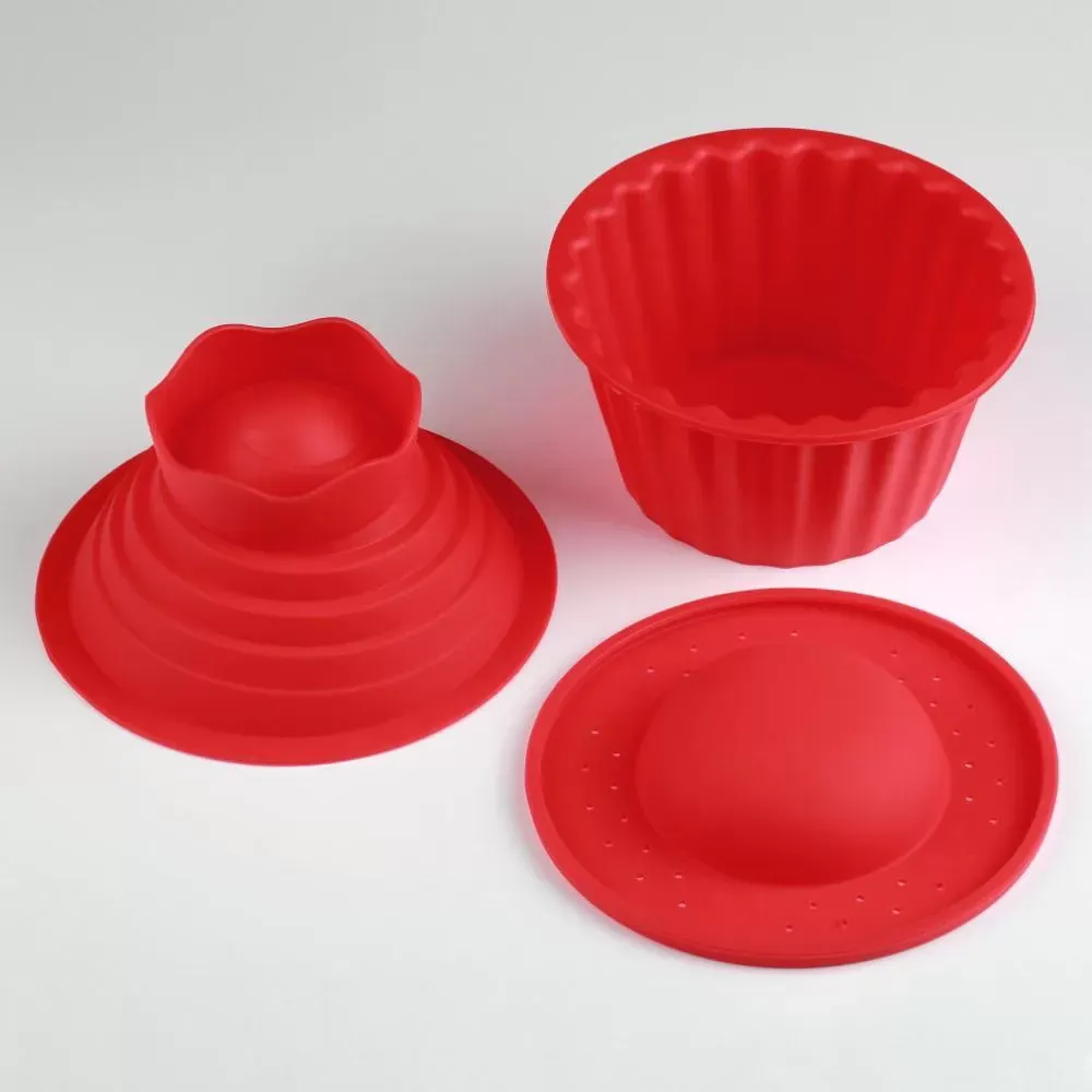 3 in1 Popular Silicone Giant Cupcake Mold 3 PCS Big Top Cupcake Silicone Mould Heat Resistant Bake tools Baking Maker Set