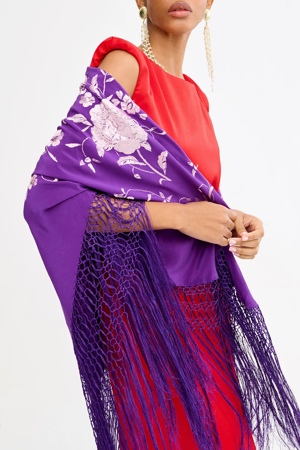 Purple Art Patterns Manila Shawl