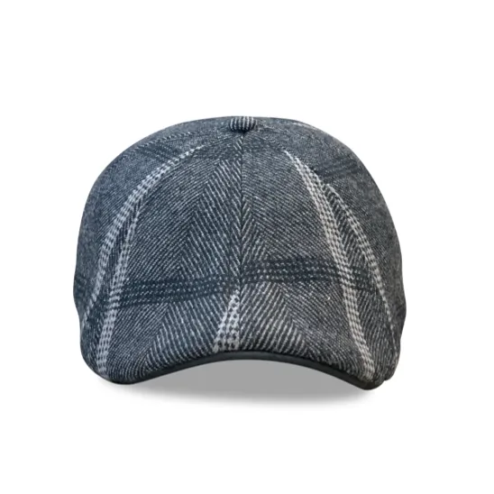 The Black Rose Peaky Cap - Black & Grey Plaid