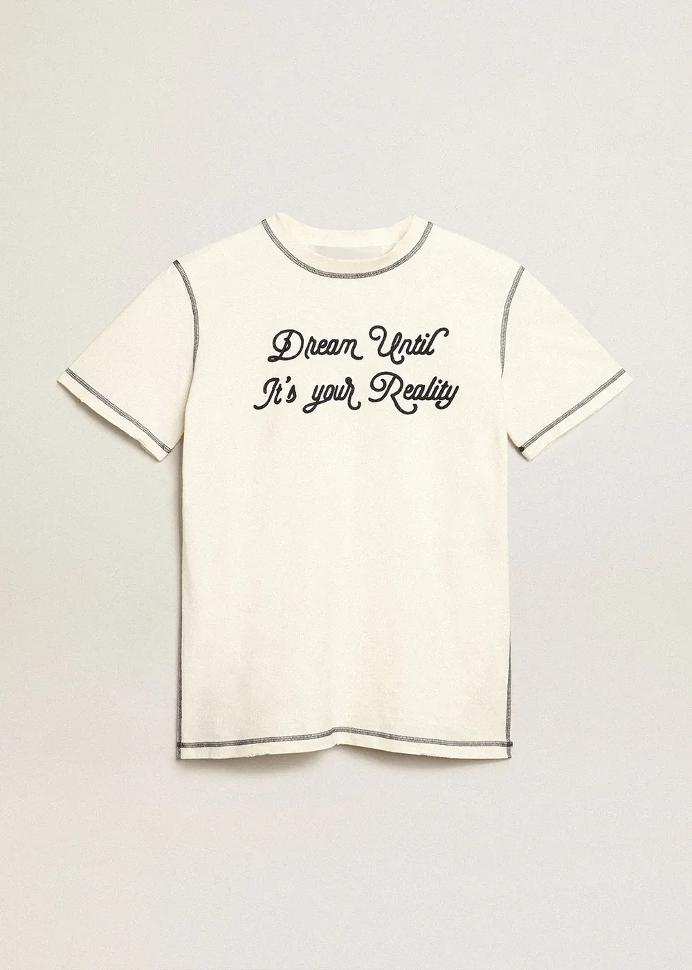 Golden Goose Journey T Shirt Cream Emb