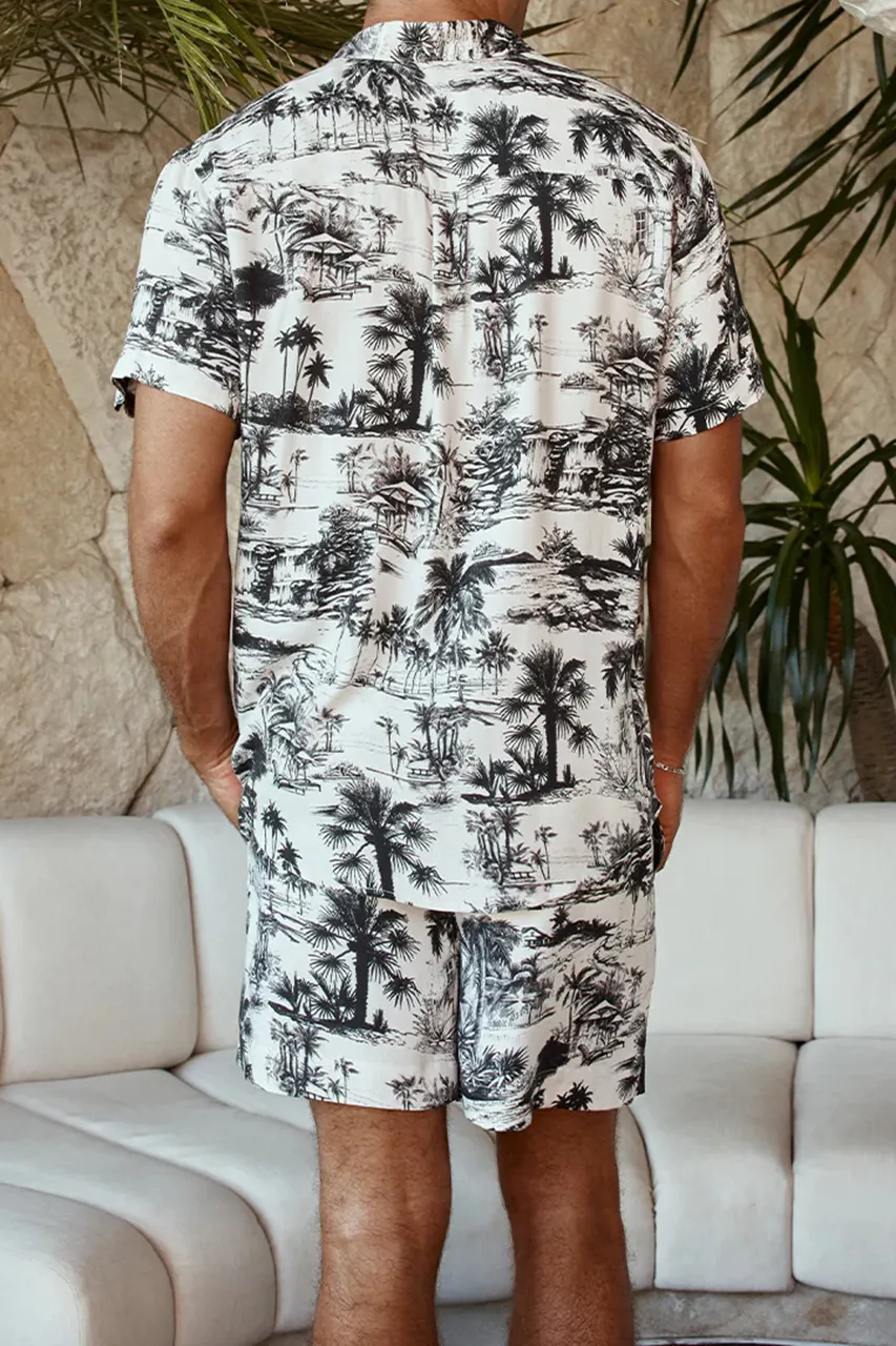 TREE PRINT PALMS SET