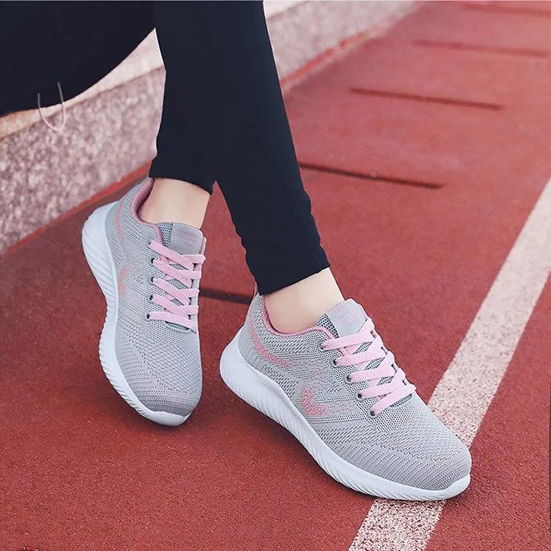 Cilool Lace-up Mesh Breathable Casual Sneakers  Walking Shoes