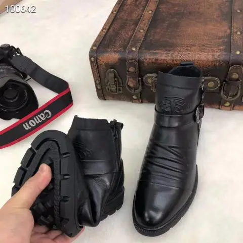 Italian Hand-embossed Zipper Martin Boots