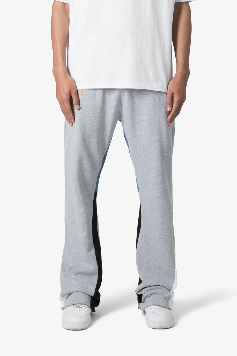 CONTRAST BOOTCUT GREY SWEATPANTS