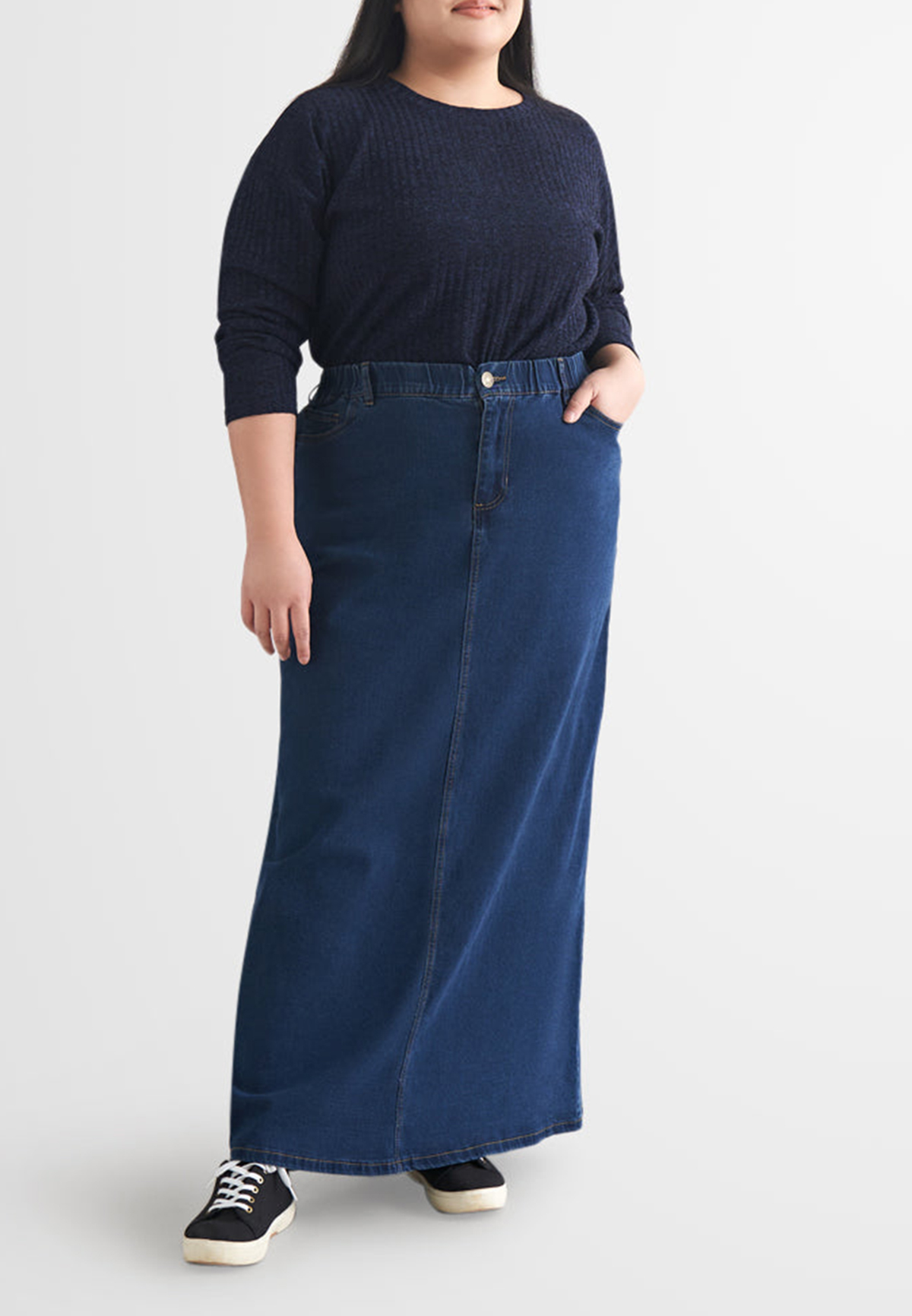 Straight Casual Denim Skirt