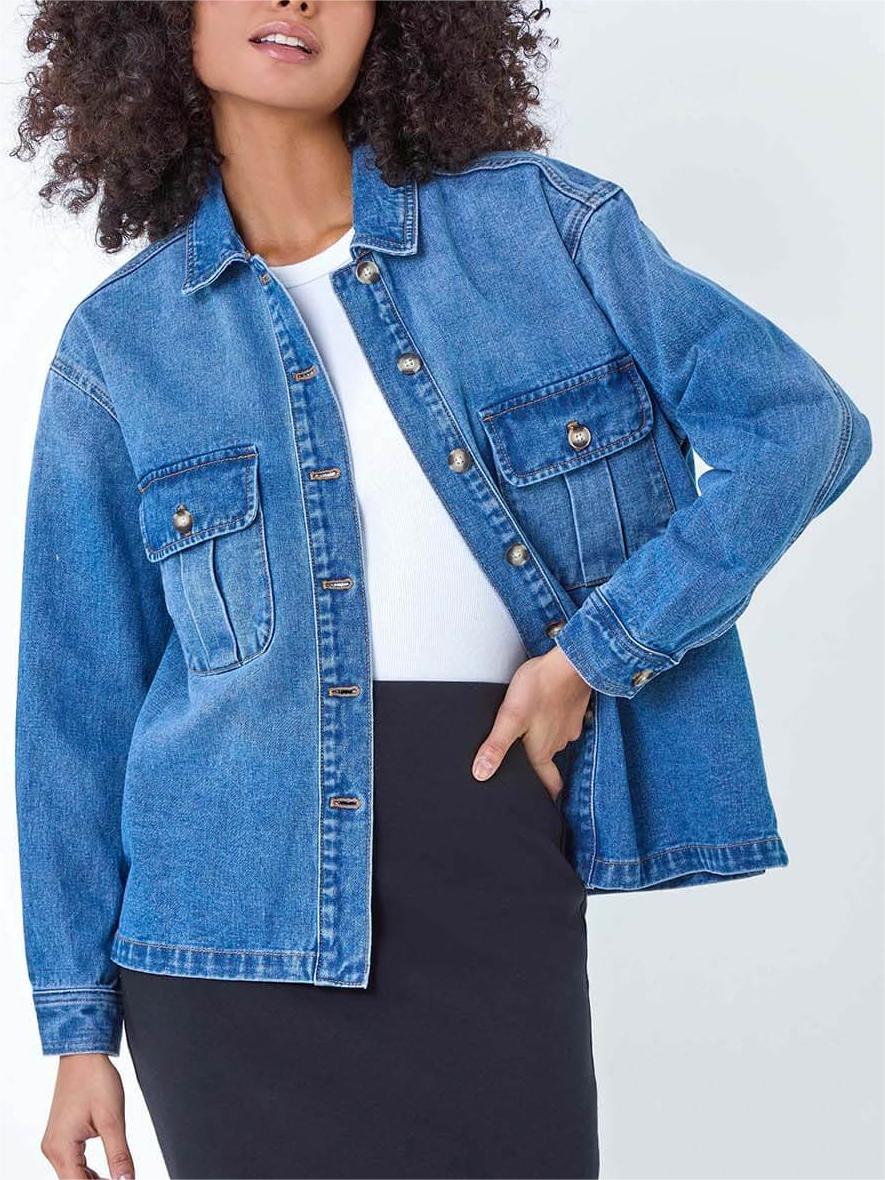 Blue Relaxed Denim Jacket