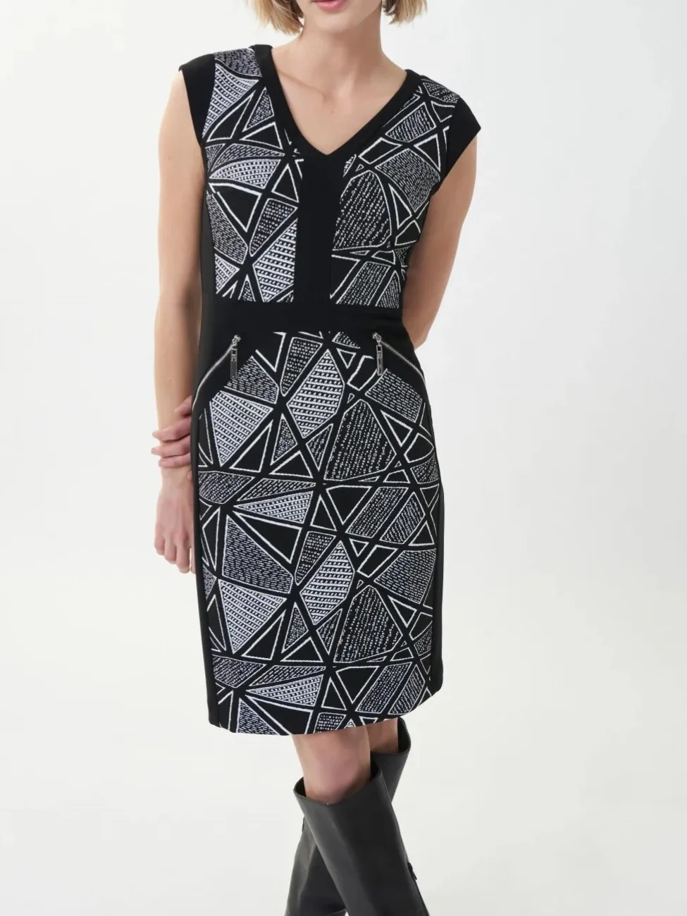 Dress Black White Print