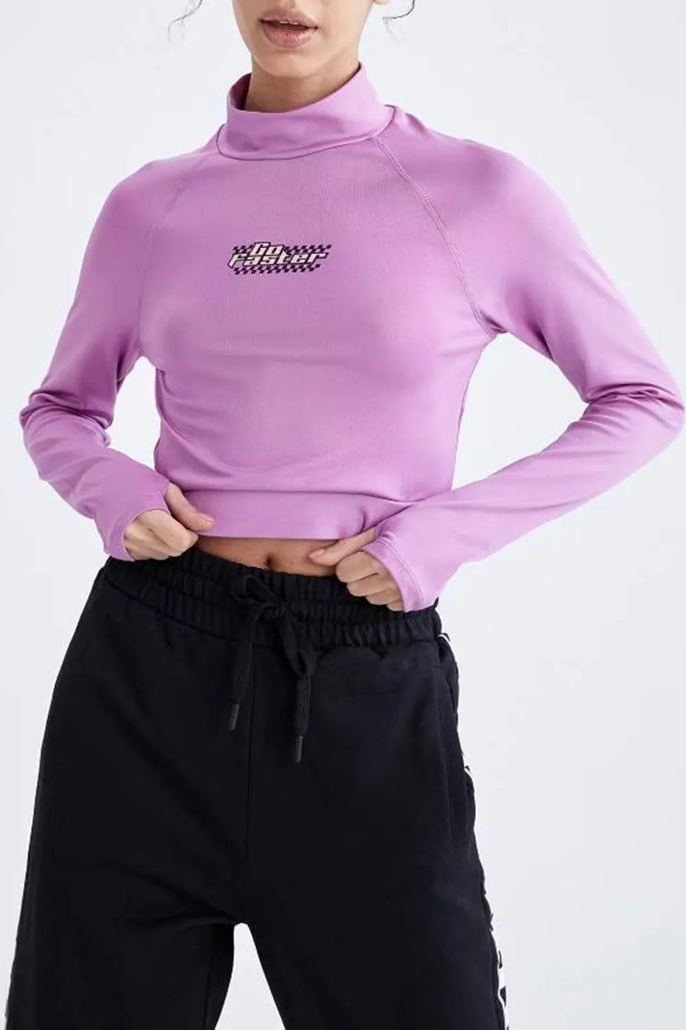 Slim Fit Long Sleeve Crop Top