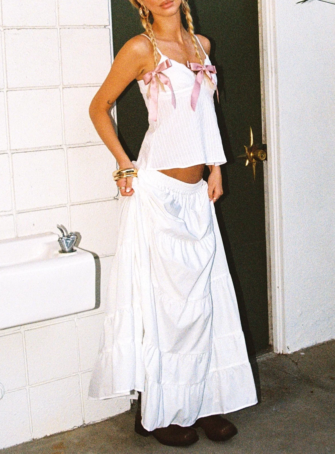 Garden Party Maxi Skirt White