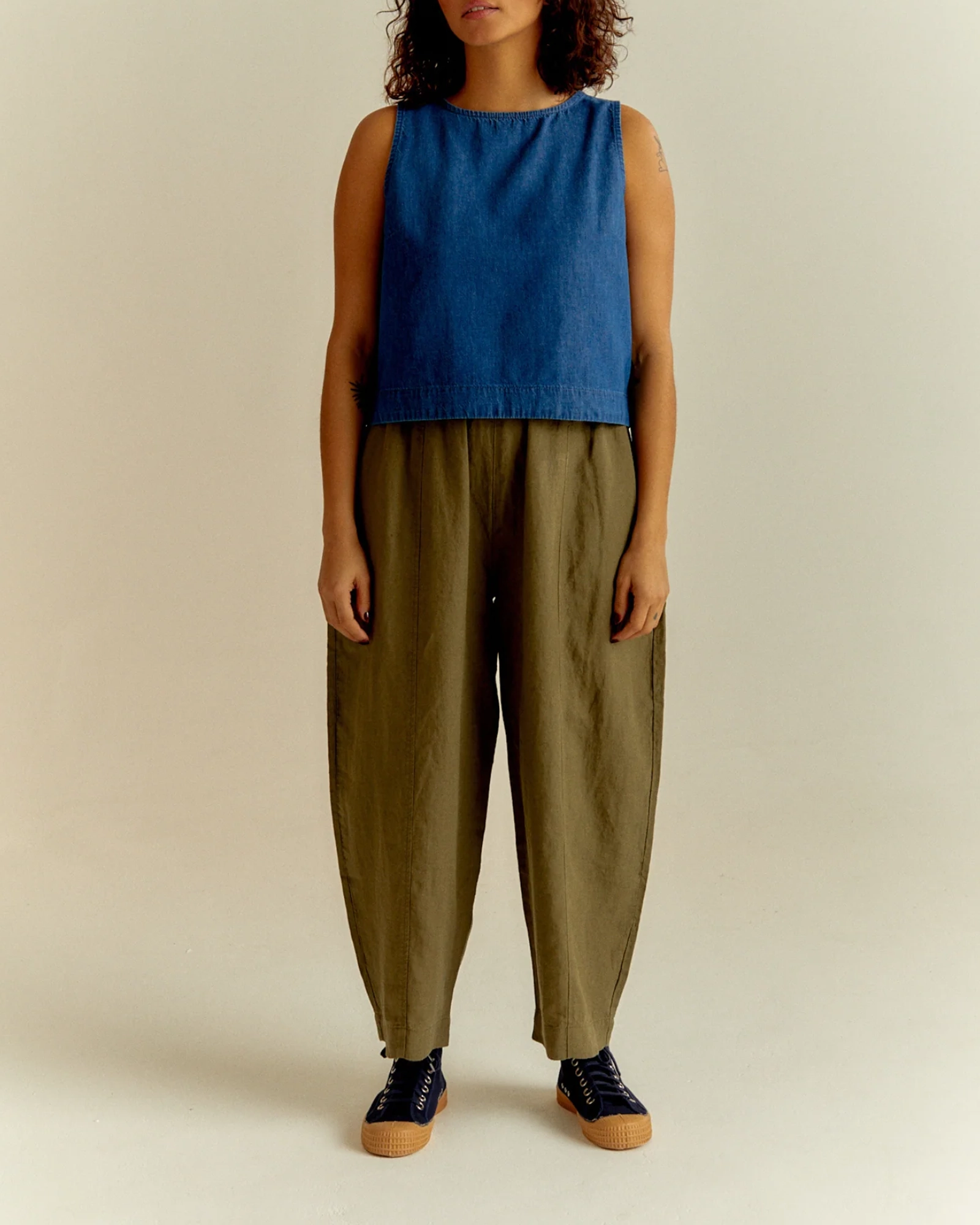 KHAKI LINEN TROUSERS