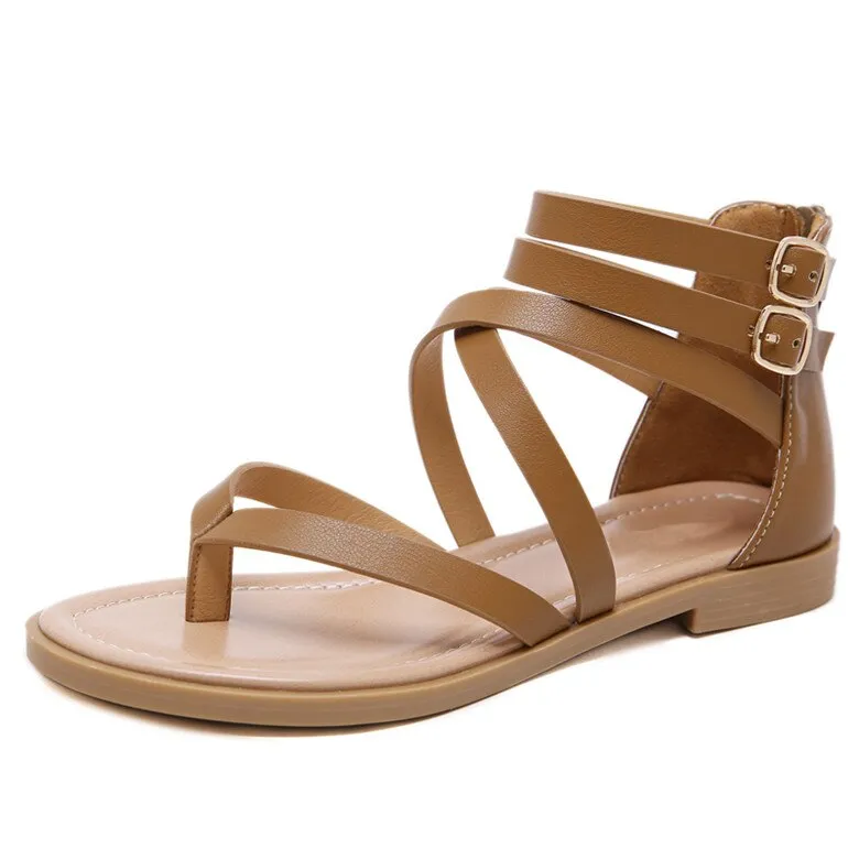 Cilool Summer Ankle Strap Women Flat Sandals