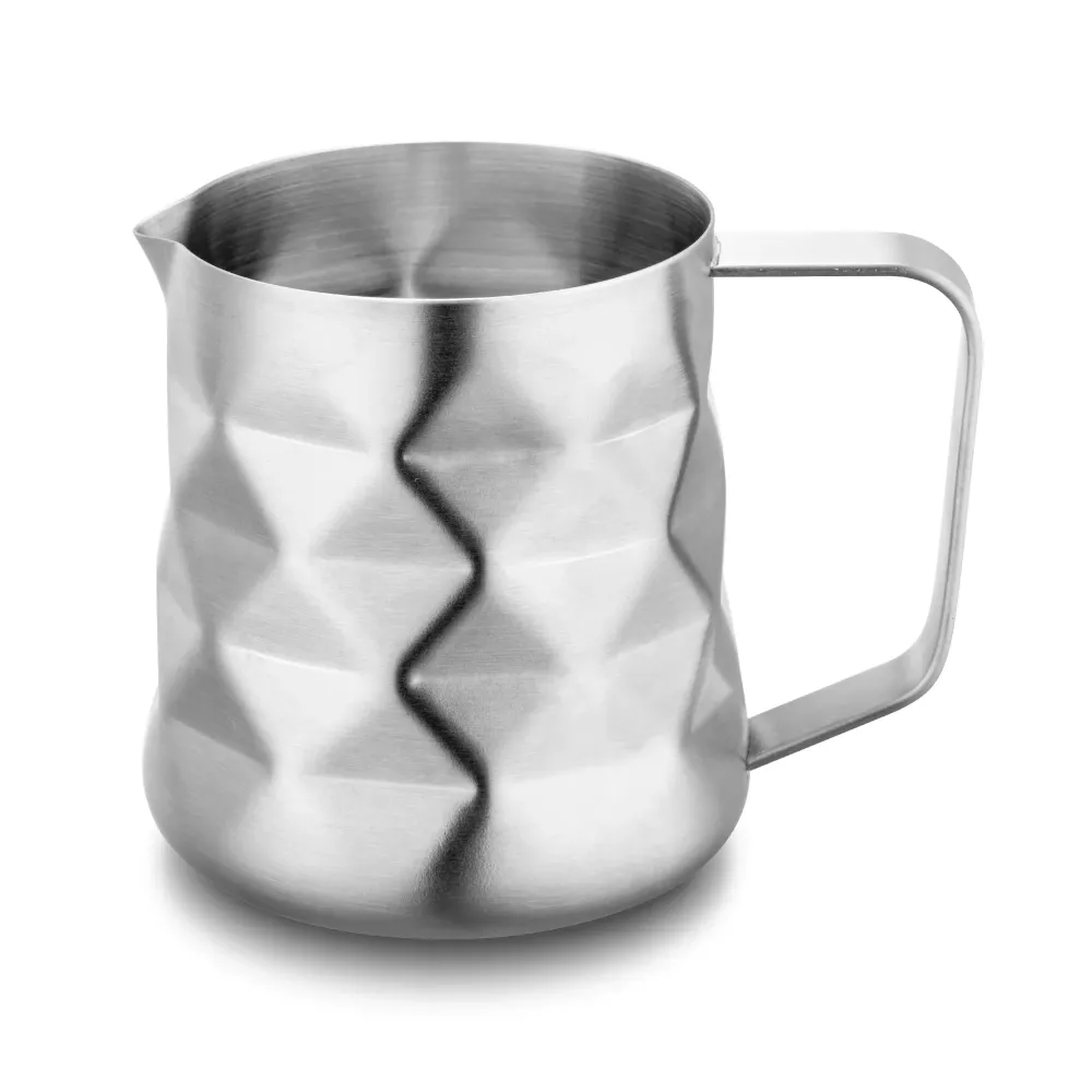 Milk Frothing Pitcher Stainless Steel Coffee Espress Mlik Jug Diamond Special Surface Brushed Finish Coffee Creamer Milk pitcher 600ml 350ml