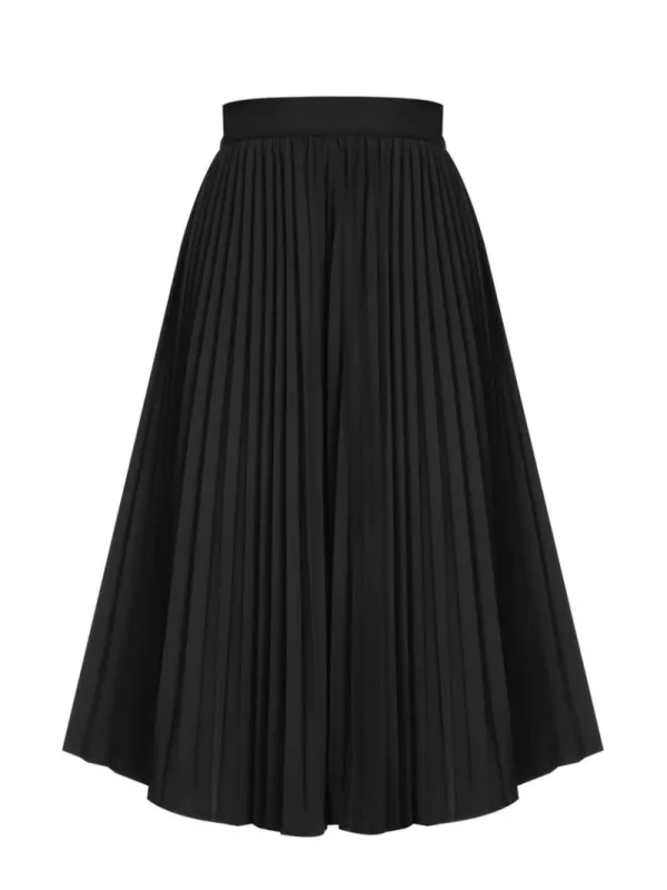 BLACK 1950S ELEGANT PLEATED SKIRT