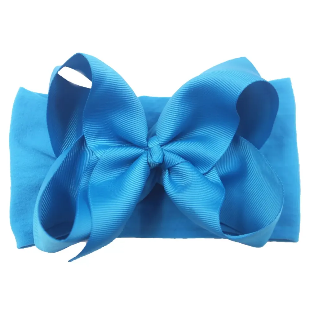 Baby Girls Boy Headbands Soft Elastic Bow Turban Nylon Newborn Baby Headbands Head Wrap Bow Hairband Toddler Hair Accessories