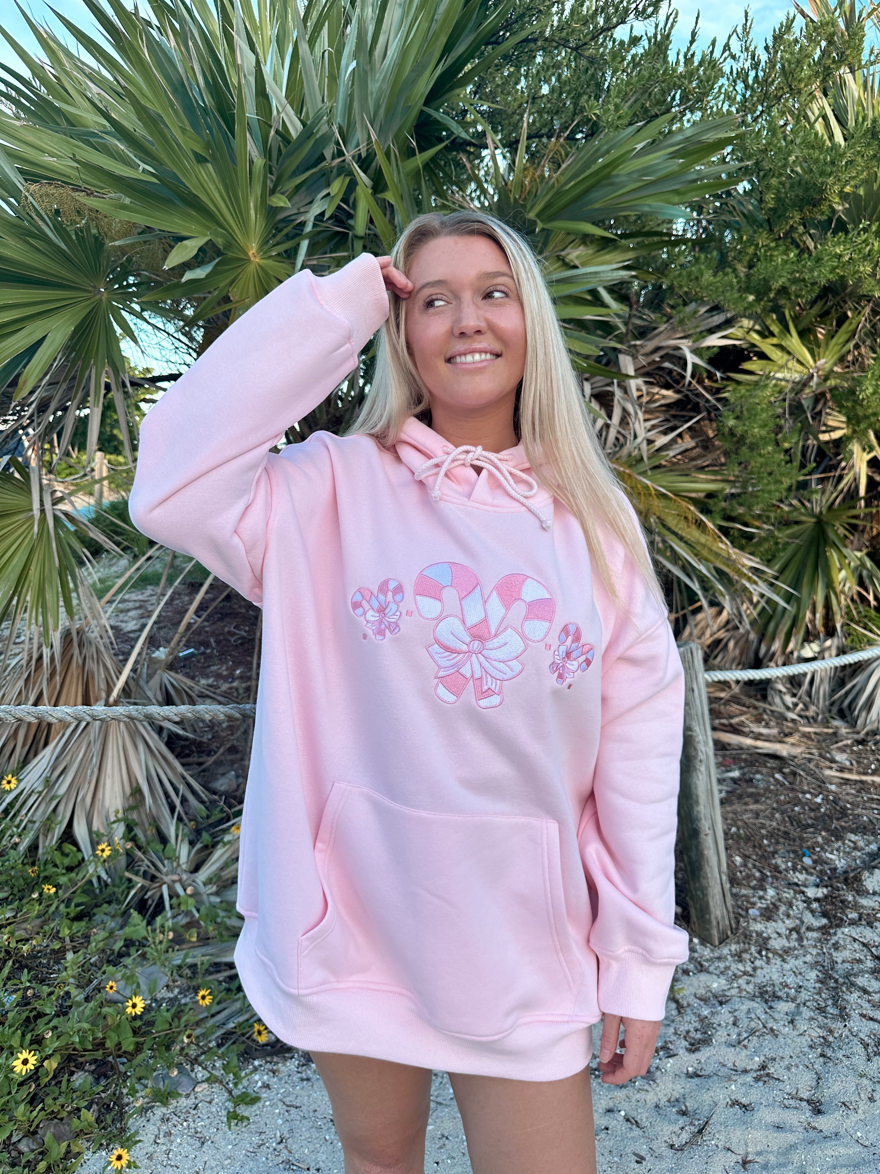 Light Pink Candy Cane Wonderland Hoodie