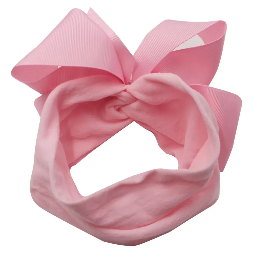 Baby Girls Boy Headbands Soft Elastic Bow Turban Nylon Newborn Baby Headbands Head Wrap Bow Hairband Toddler Hair Accessories