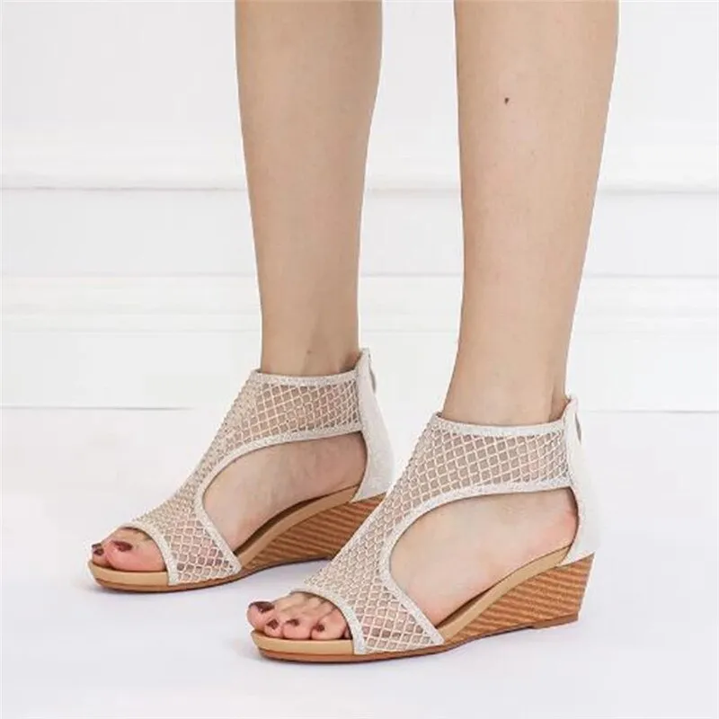 Cilool Elegant Lace Mesh Shoes Women Sandals