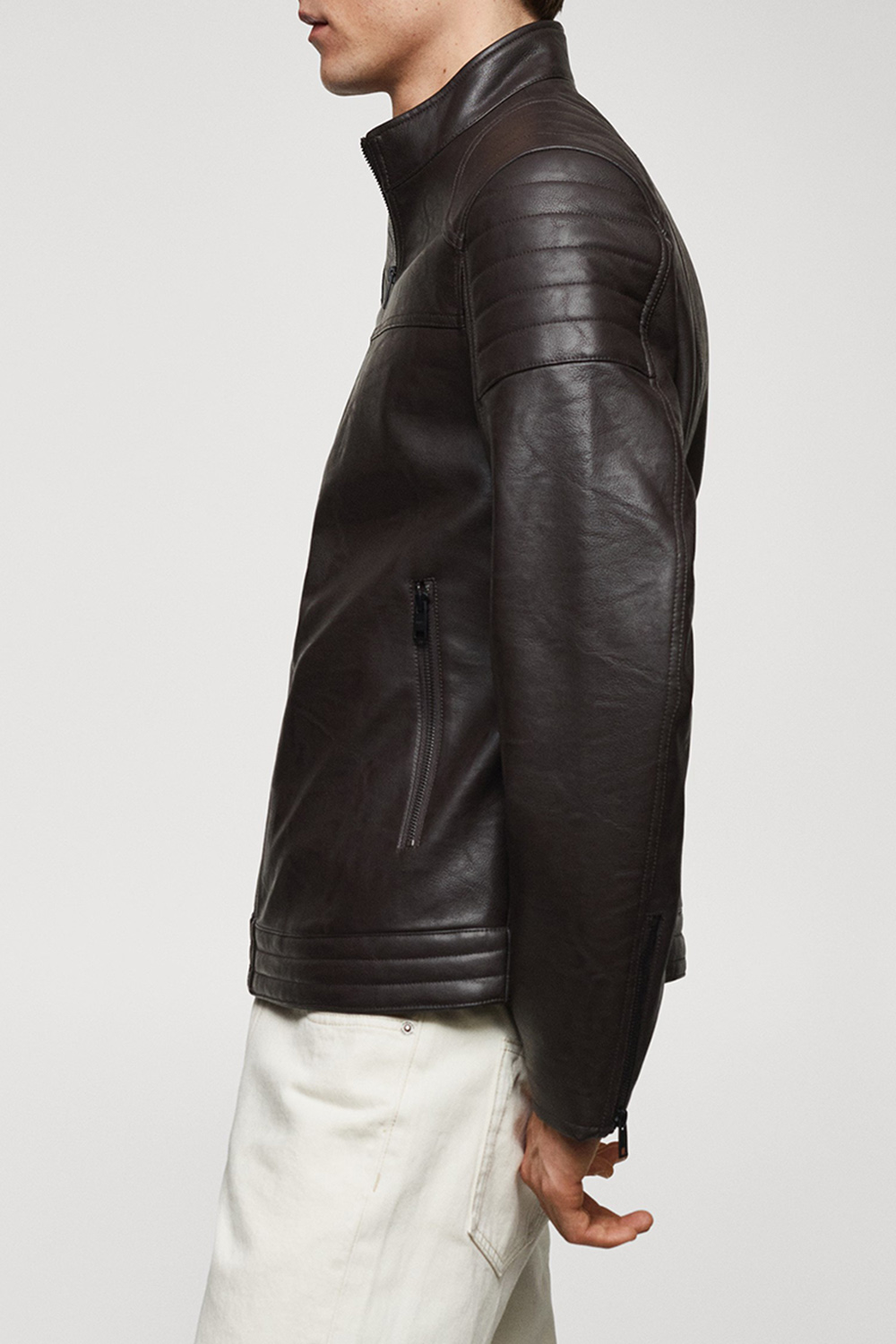 Nappa leather-effect jacket