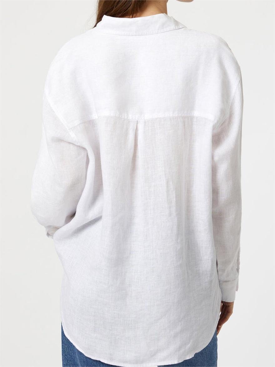 Linen Button-Up White Shirt